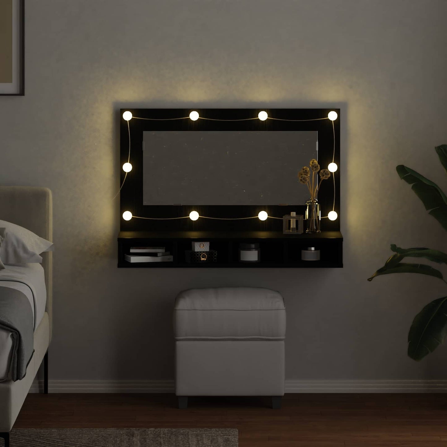 vidaXL Mirror Cabinet Black Oak 90 x 31.5 x 62 cm Engineered Wood