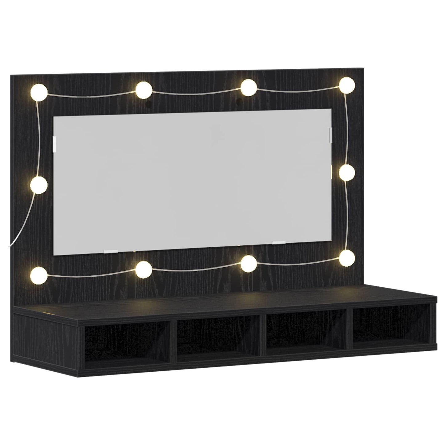 vidaXL Mirror Cabinet Black Oak 90 x 31.5 x 62 cm Engineered Wood