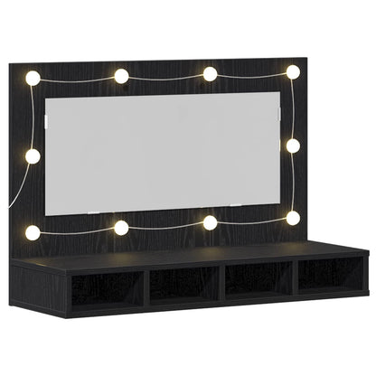 vidaXL Mirror Cabinet Black Oak 90 x 31.5 x 62 cm Engineered Wood