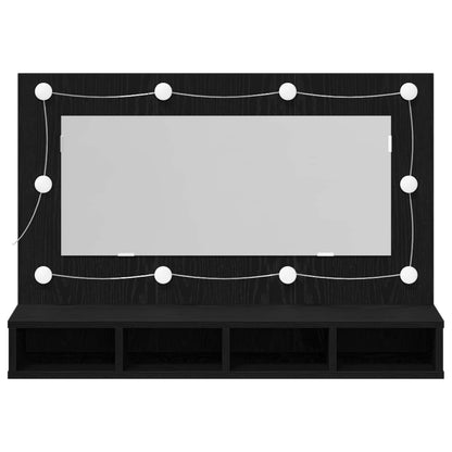 vidaXL Mirror Cabinet Black Oak 90 x 31.5 x 62 cm Engineered Wood