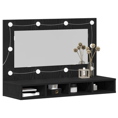 vidaXL Mirror Cabinet Black Oak 90 x 31.5 x 62 cm Engineered Wood