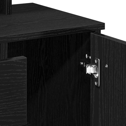 vidaXL Dressing Table Black Oak 86.5 x 35 x 136 cm Engineered Wood