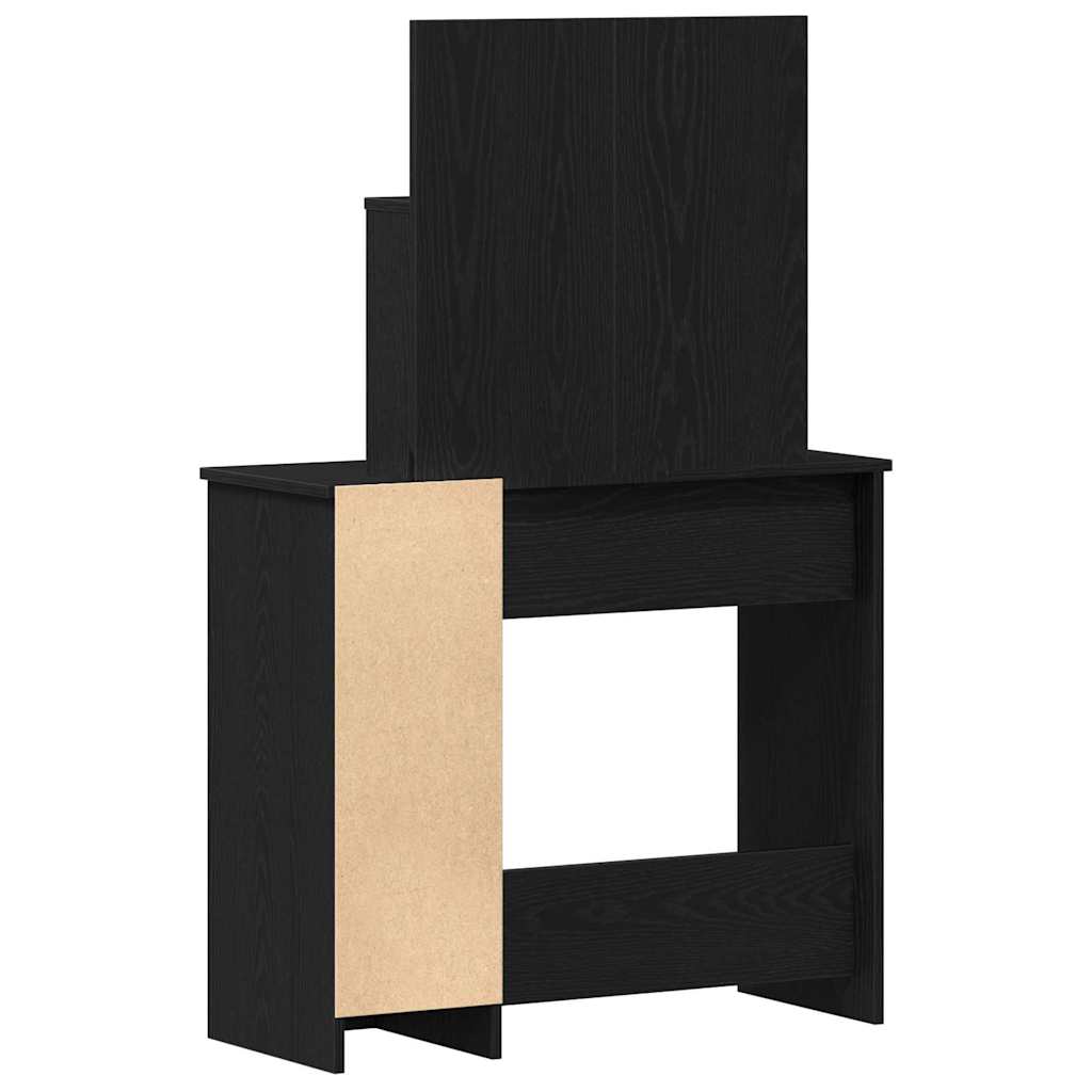 vidaXL Dressing Table Black Oak 86.5 x 35 x 136 cm Engineered Wood