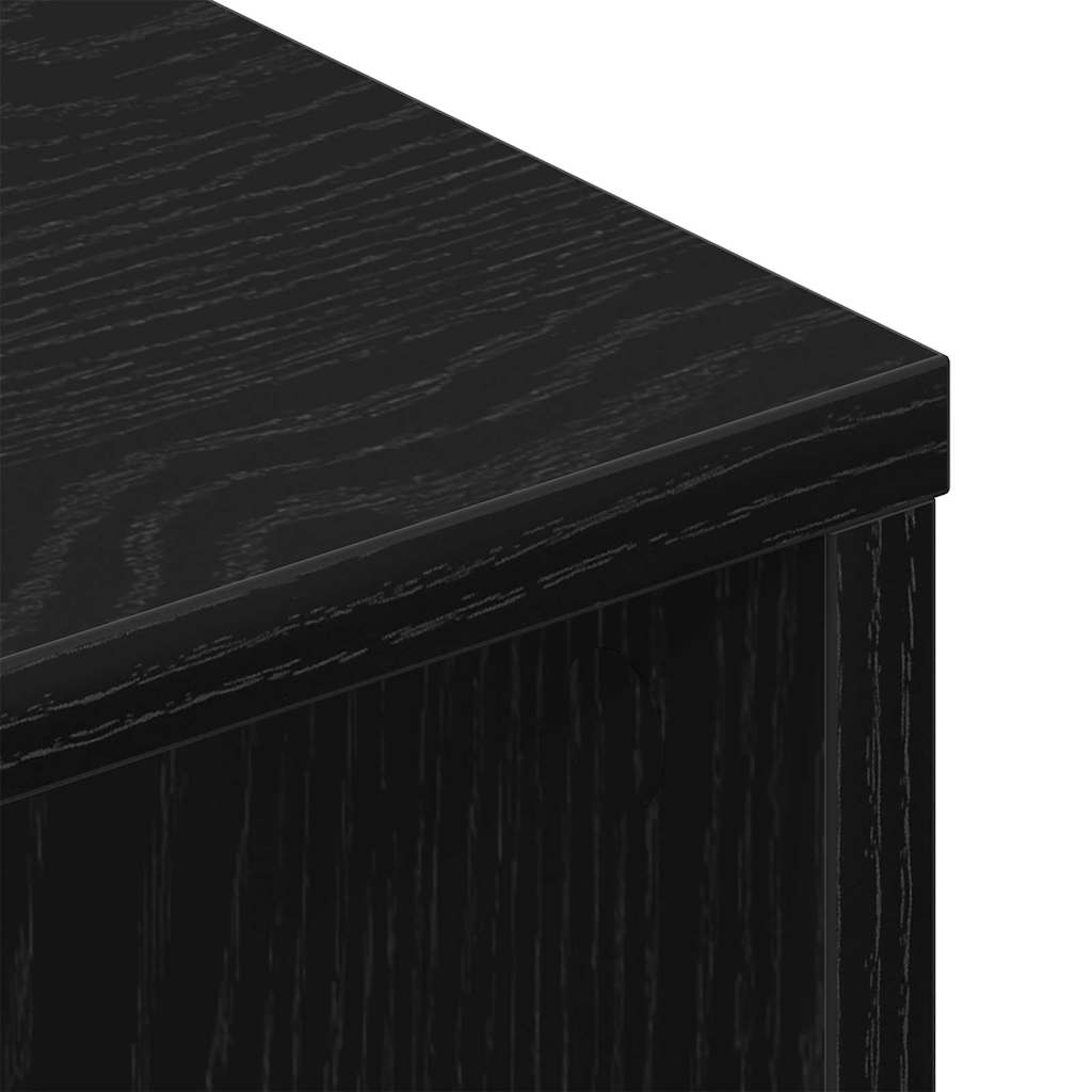 vidaXL TV Cabinet 2 pcs Black Oak Engineered Wood
