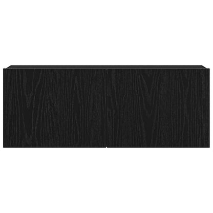 vidaXL TV Cabinet 2 pcs Black Oak 80 x 30 x 30 cm Engineered Wood