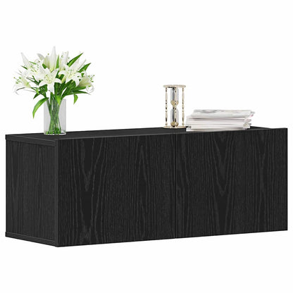 vidaXL TV Cabinet 2 pcs Black Oak 80 x 30 x 30 cm Engineered Wood