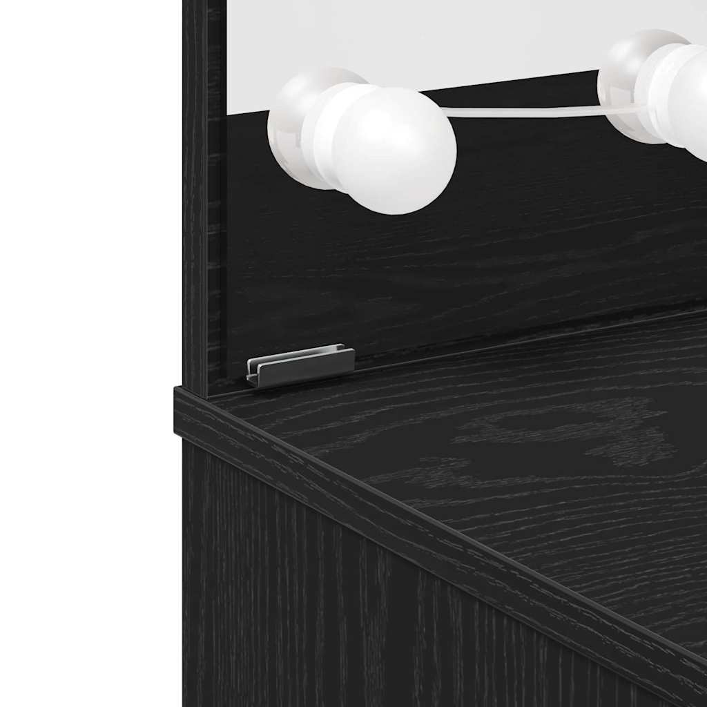 vidaXL Dressing Table Black Oak 74.5 x 40 x 141 cm Engineered Wood