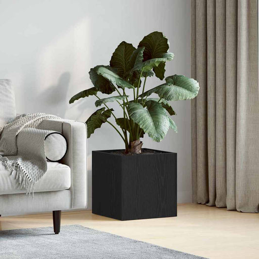 vidaXL Planter Box Black oak 40 x 40 x 40 cm Engineered wood