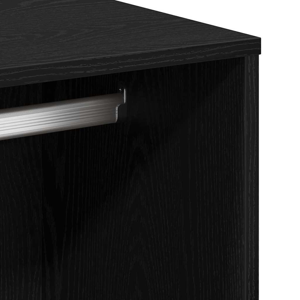 vidaXL Cosmetic Cabinet Black Oak 80 x 40 x 75 cm Engineered Wood