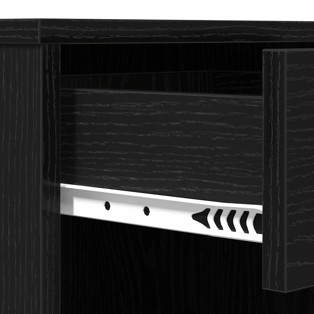 vidaXL Cosmetic Cabinet Black Oak 80 x 40 x 75 cm Engineered Wood