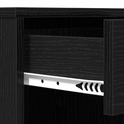 vidaXL Cosmetic Cabinet Black Oak 80 x 40 x 75 cm Engineered Wood