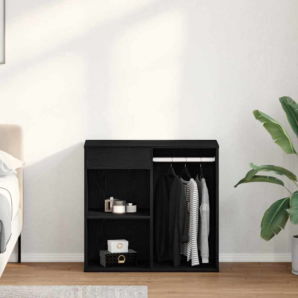 vidaXL Cosmetic Cabinet Black Oak 80 x 40 x 75 cm Engineered Wood