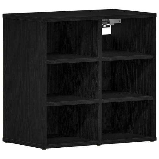 vidaXL Shoe Cabinet Black Oak 52 x 30 x 50.5 cm Engineered Wood