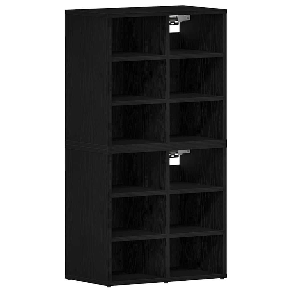 vidaXL Shoe Cabinet 2 pcs 52 x 30 x 50.5 cm Engineered Wood Black Oak