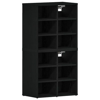 vidaXL Shoe Cabinet 2 pcs 52 x 30 x 50.5 cm Engineered Wood Black Oak