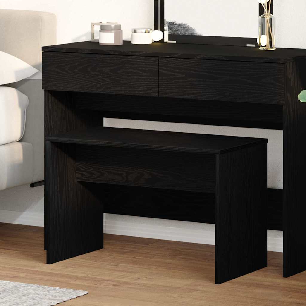 vidaXL Dressing Stool Black oak 70 x 35 x 45 cm Engineered wood