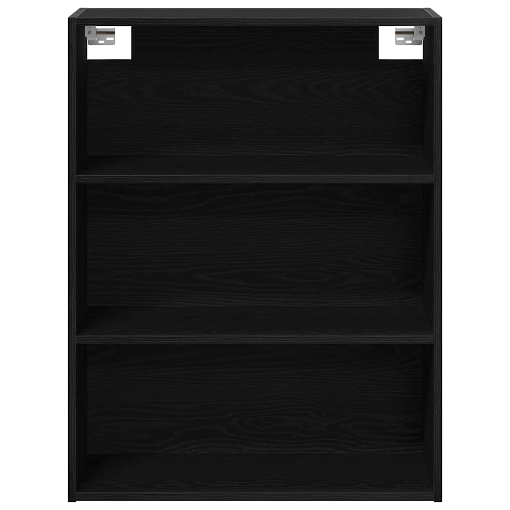 vidaXL Hanging Wall Cabinet Wall-mounted Black Oak 69.5 x 32.5 x 90 cm