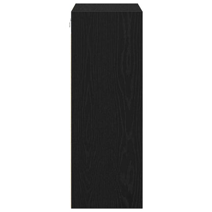 vidaXL Hanging Wall Cabinet Wall-mounted Black Oak 69.5 x 32.5 x 90 cm