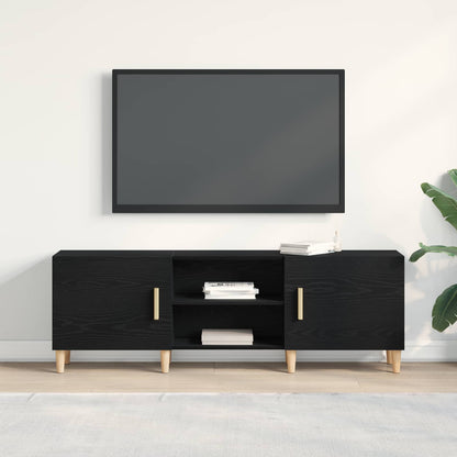 vidaXL TV Cabinet Black Oak 150 x 30 x50 cm Engineered Wood