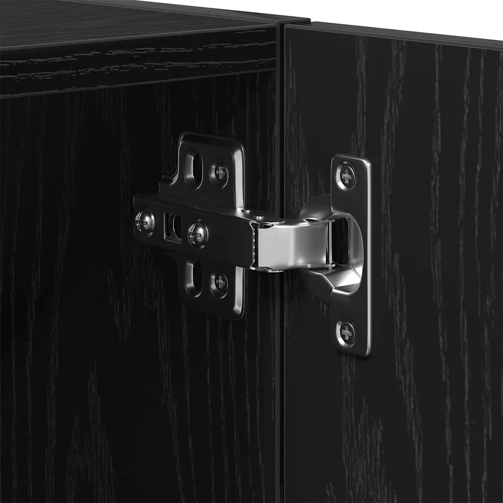 vidaXL Wall Cabinet 60 x 30 x 70 cm Engineered Wood Black Oak
