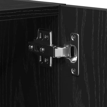 vidaXL Wall Cabinet 60 x 30 x 70 cm Engineered Wood Black Oak