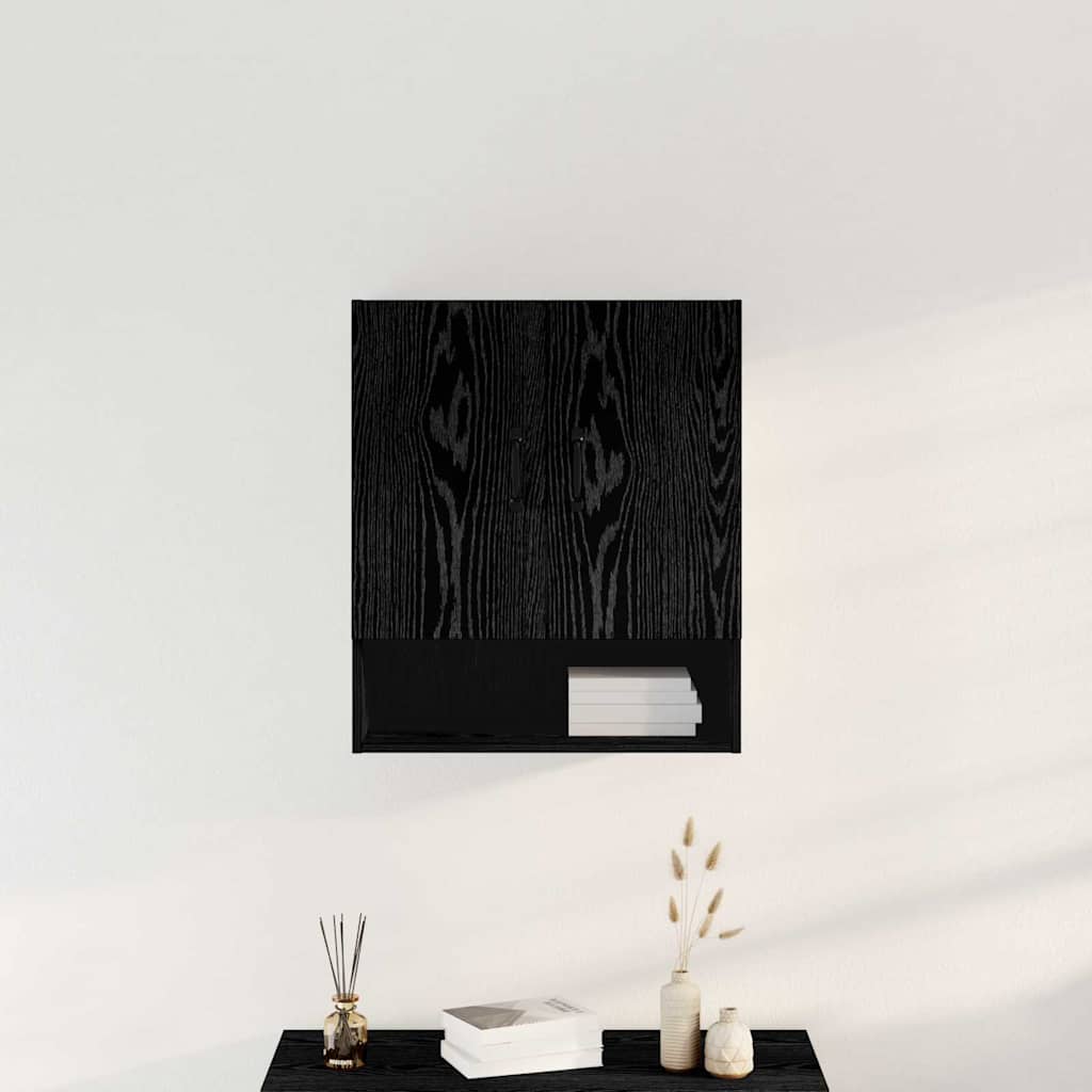 vidaXL Wall Cabinet 60 x 30 x 70 cm Engineered Wood Black Oak