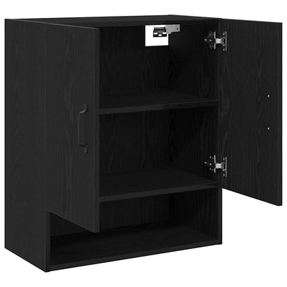 vidaXL Wall Cabinet 60 x 30 x 70 cm Engineered Wood Black Oak