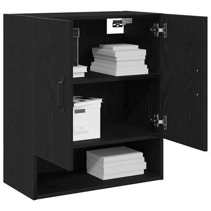 vidaXL Wall Cabinet 60 x 30 x 70 cm Engineered Wood Black Oak