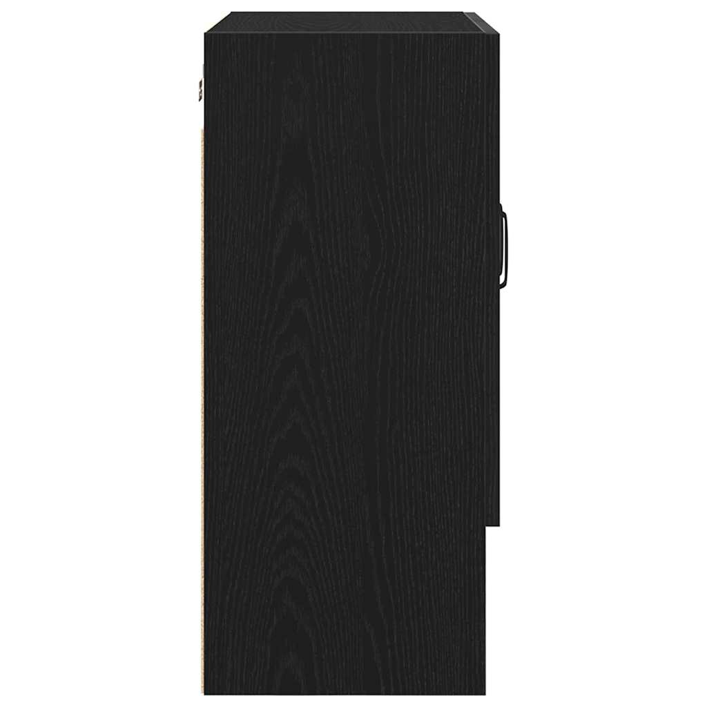 vidaXL Wall Cabinet 60 x 30 x 70 cm Engineered Wood Black Oak