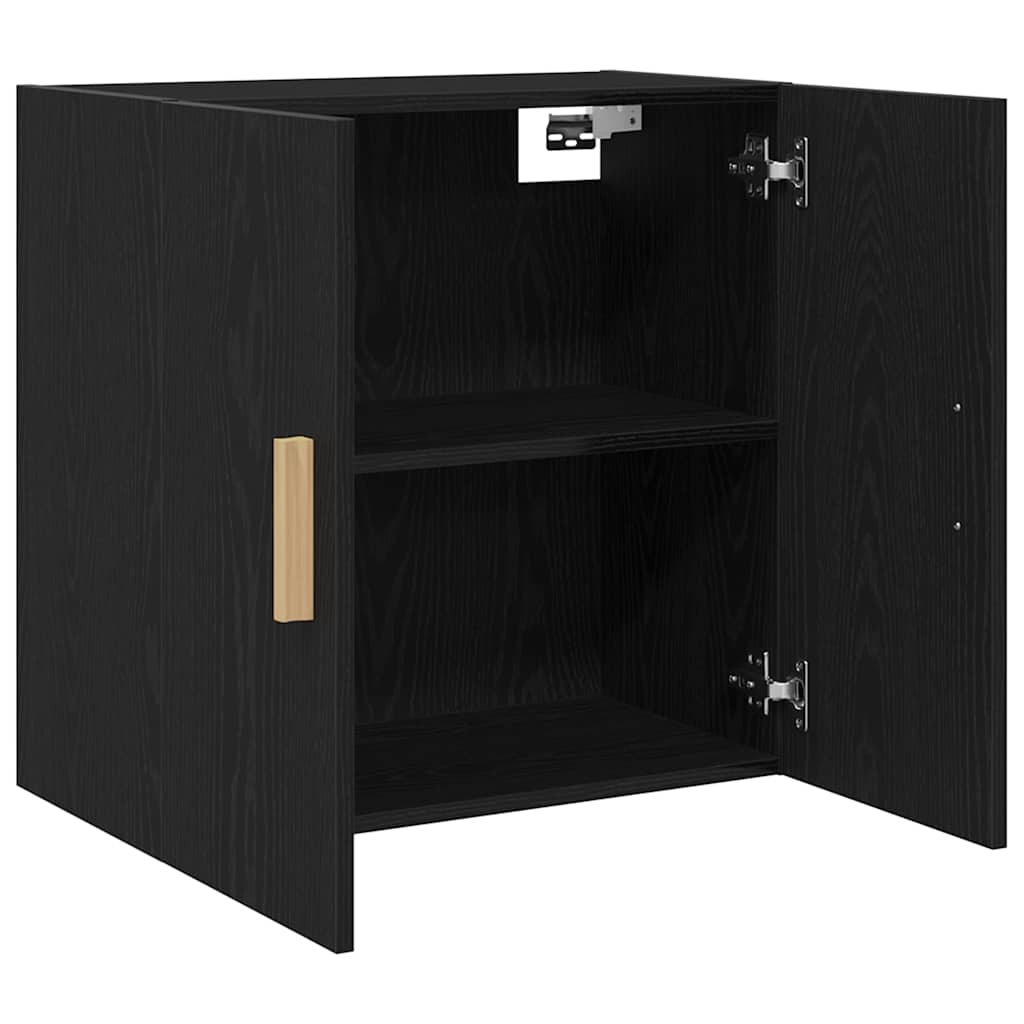 vidaXL Wall Cabinet 60 x 30 x 60 cm Engineered Wood Black Oak