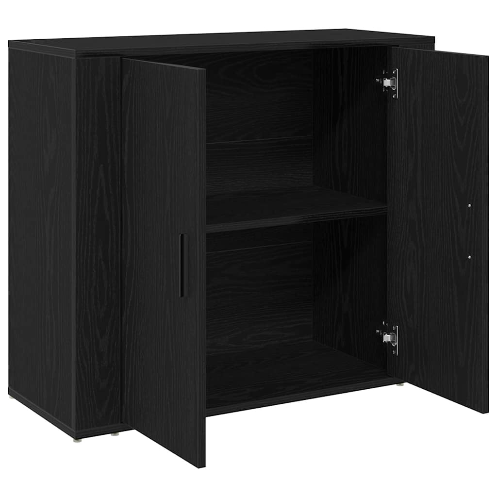 vidaXL Sideboard Black Oak 80 x 33 x 70 cm Engineered Wood