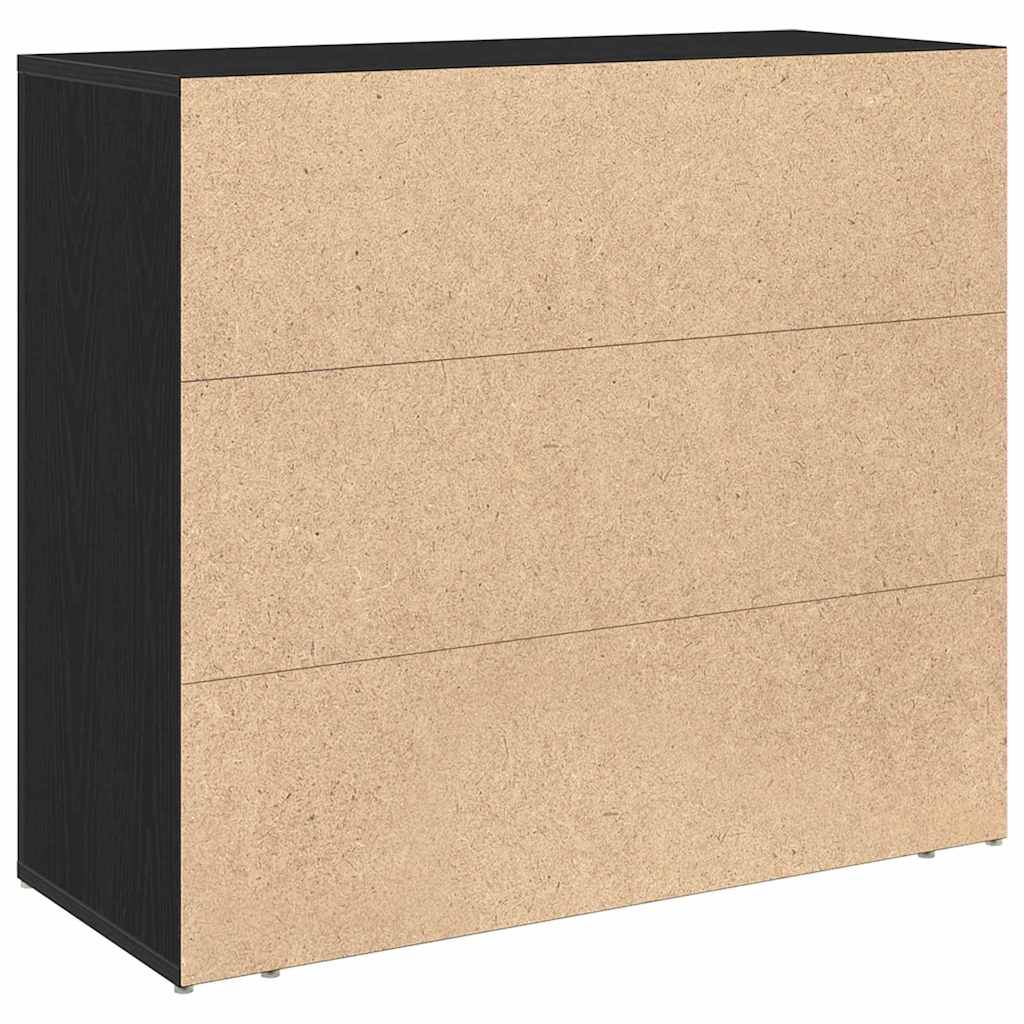 vidaXL Sideboard Black Oak 80 x 33 x 70 cm Engineered Wood