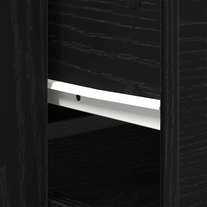 vidaXL Sideboard with Drawer Black Oak 80 x 33 x 70 cm Engineered Wood