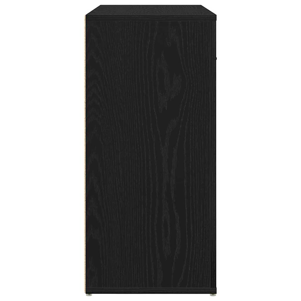 vidaXL Sideboard with Drawer Black Oak 80 x 33 x 70 cm Engineered Wood