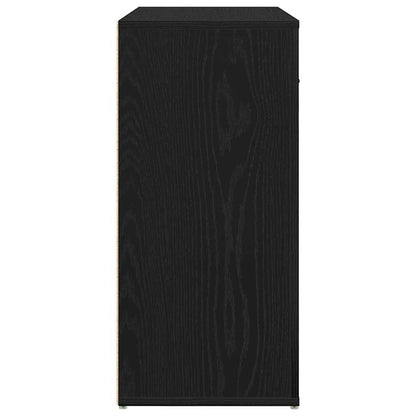 vidaXL Sideboard with Drawer Black Oak 80 x 33 x 70 cm Engineered Wood
