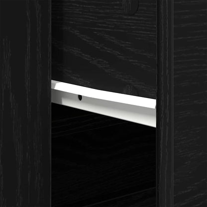 vidaXL Sideboard with Drawer Black Oak 80 x 33 x 70 cm Engineered Wood
