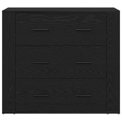 vidaXL Sideboard with Drawer Black Oak 80 x 33 x 70 cm Engineered Wood