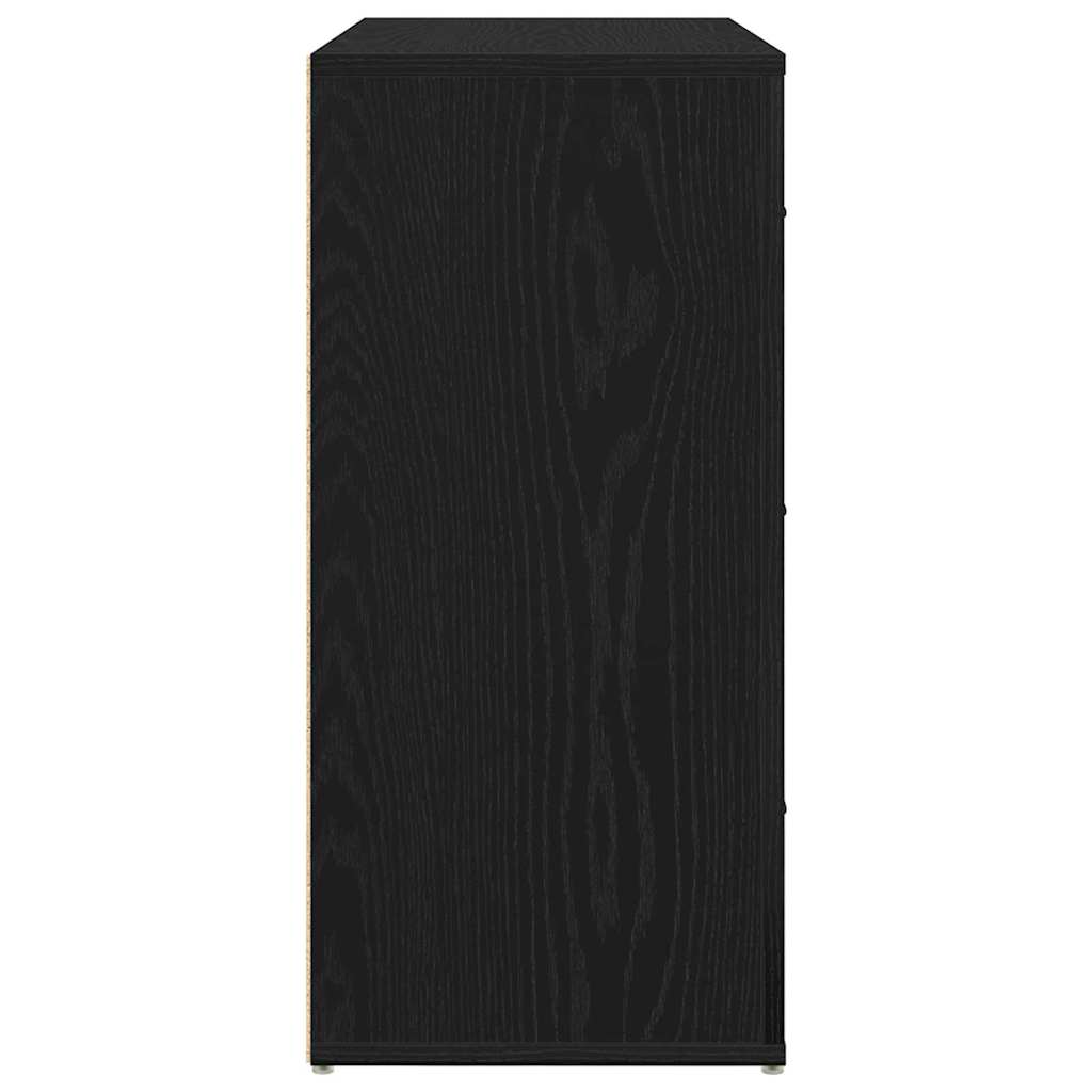 vidaXL Sideboard with Drawer Black Oak 80 x 33 x 70 cm Engineered Wood