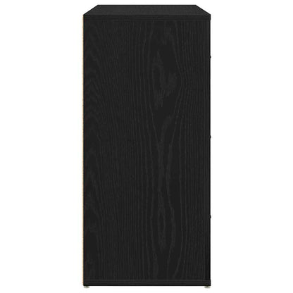 vidaXL Sideboard with Drawer Black Oak 80 x 33 x 70 cm Engineered Wood