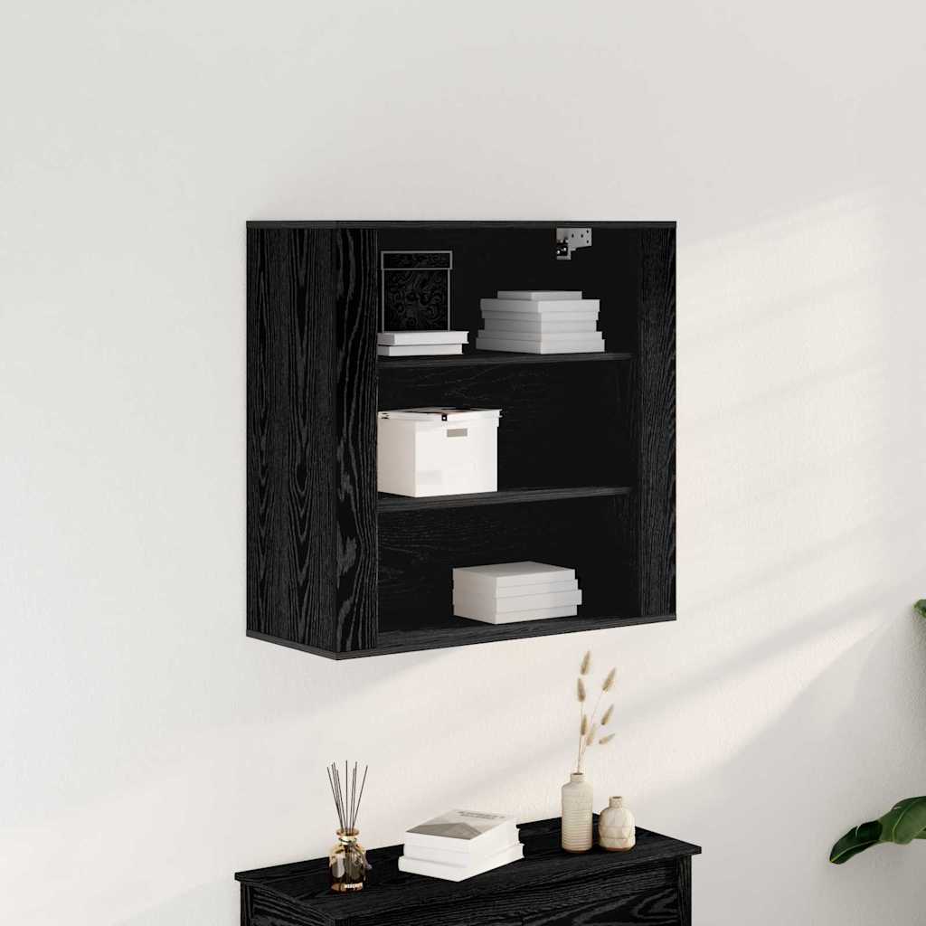 vidaXL Wall Cabinet Black Oak 80 x 33 x 80 cm Engineered Wood