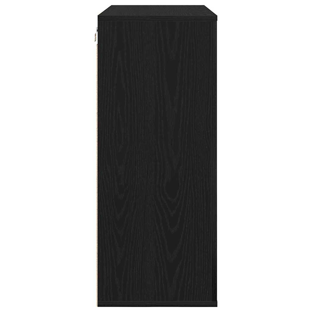 vidaXL Wall Cabinet Black Oak 80 x 33 x 80 cm Engineered Wood