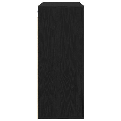 vidaXL Wall Cabinet Black Oak 80 x 33 x 80 cm Engineered Wood