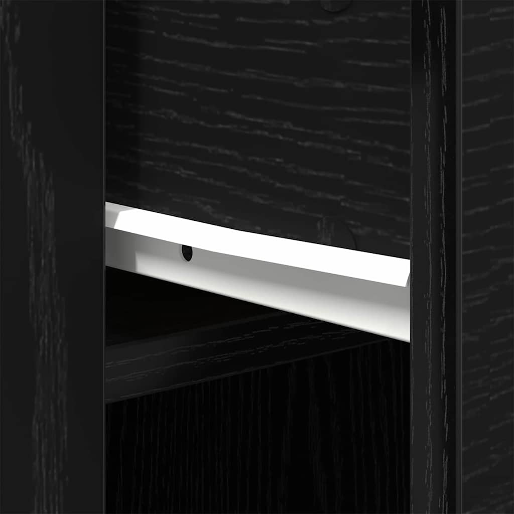 vidaXL Desk with Drawer Black Oak 100 x 49 x 74 cm Engineered Wood