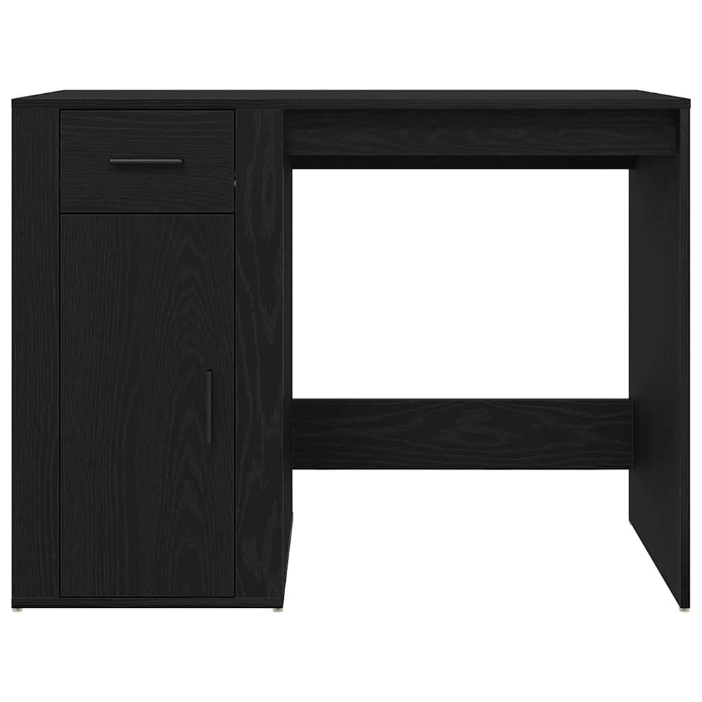 vidaXL Desk with Drawer Black Oak 100 x 49 x 74 cm Engineered Wood