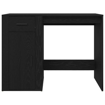 vidaXL Desk with Drawer Black Oak 100 x 49 x 74 cm Engineered Wood