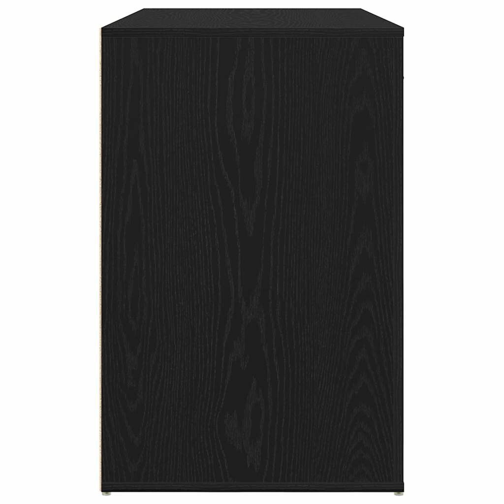 vidaXL Desk with Drawer Black Oak 100 x 49 x 74 cm Engineered Wood