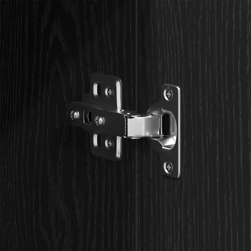 vidaXL Bathroom Cabinet Black Oak 30 x 30 x 190 cm Engineered Wood