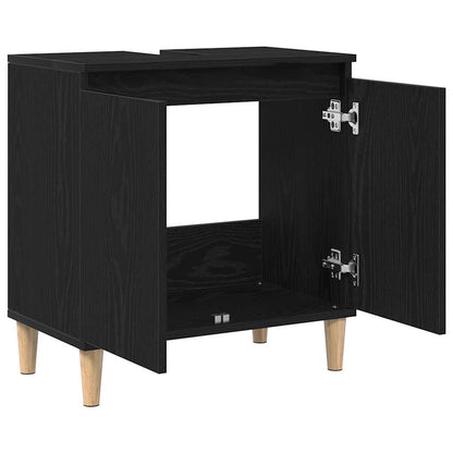 vidaXL Bathroom Sink Cabinet Black Oak 58 x 33 x 60 cm Engineered Wood