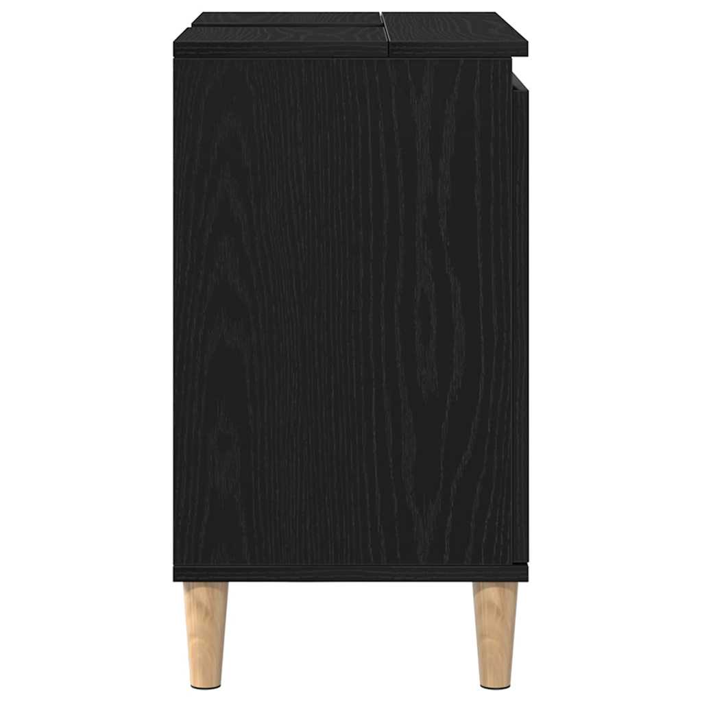 vidaXL Bathroom Sink Cabinet Black Oak 58 x 33 x 60 cm Engineered Wood