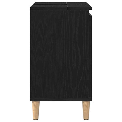 vidaXL Bathroom Sink Cabinet Black Oak 58 x 33 x 60 cm Engineered Wood